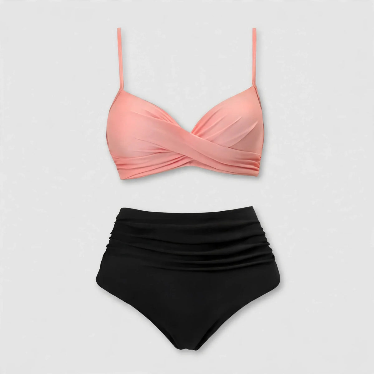 Khaki Twist High Waist Bikini Set For Women