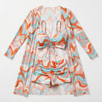 Swirl Print Bikini Set With Cover-Up For Women