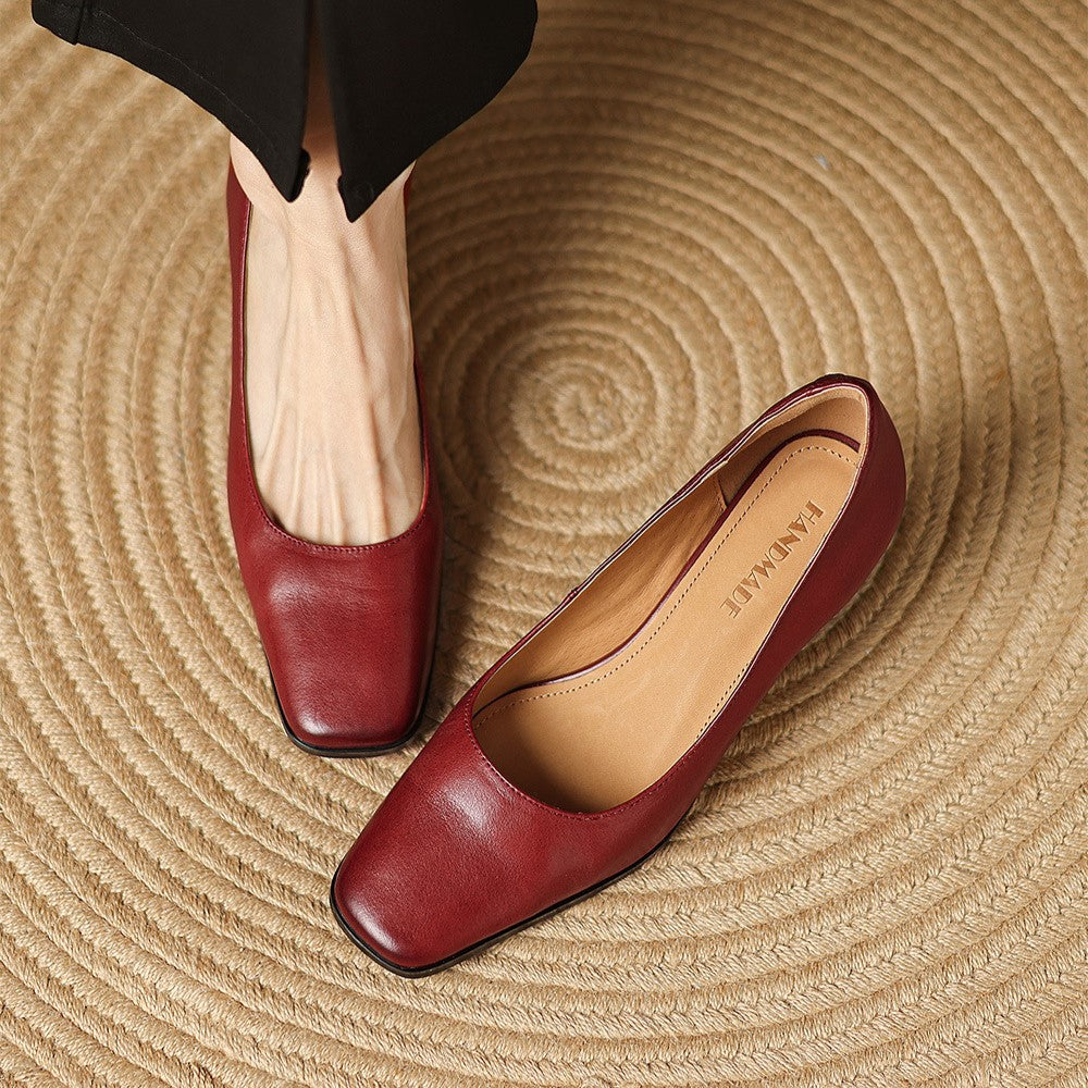 Oriel Leather Square Pumps