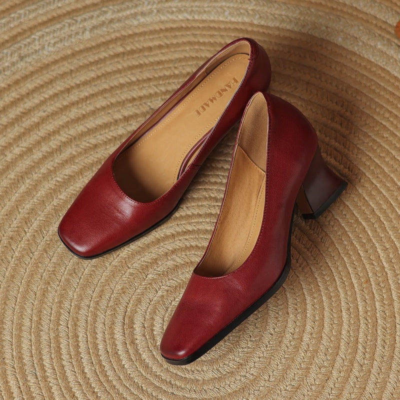 Oriel Leather Square Pumps