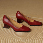 Oriel Leather Square Pumps