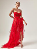 Cosette | Tulle Black Tie Maxi Dress