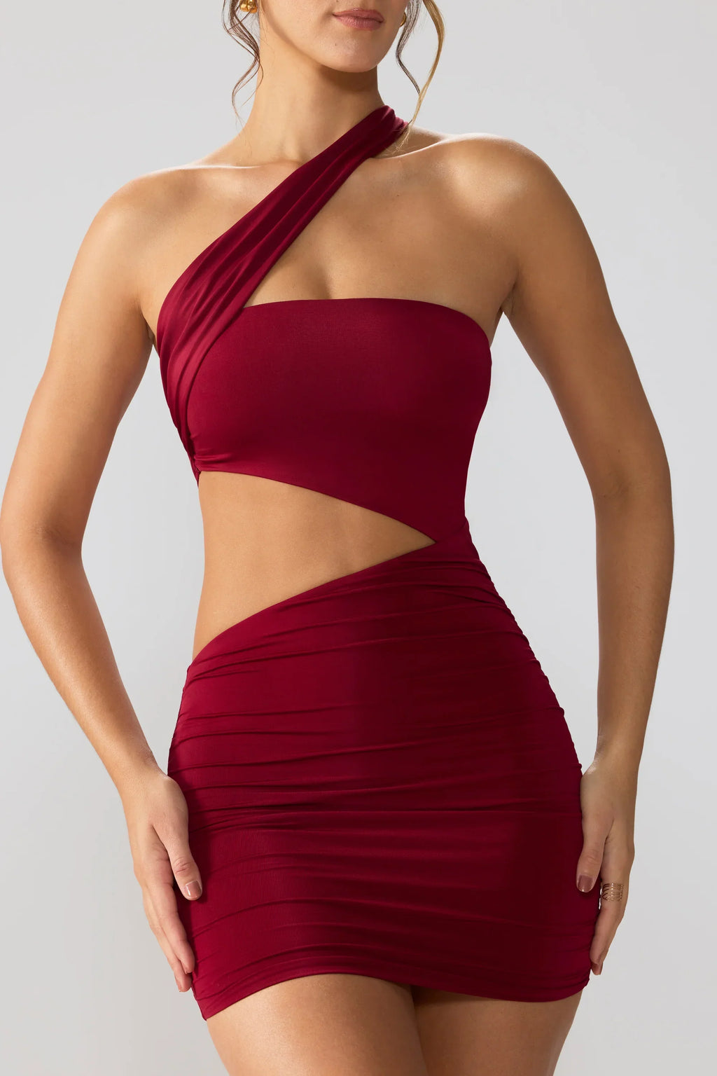 Odette | Ruched Cut-Out Mini Dress