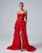 Cosette | Tulle Black Tie Maxi Dress