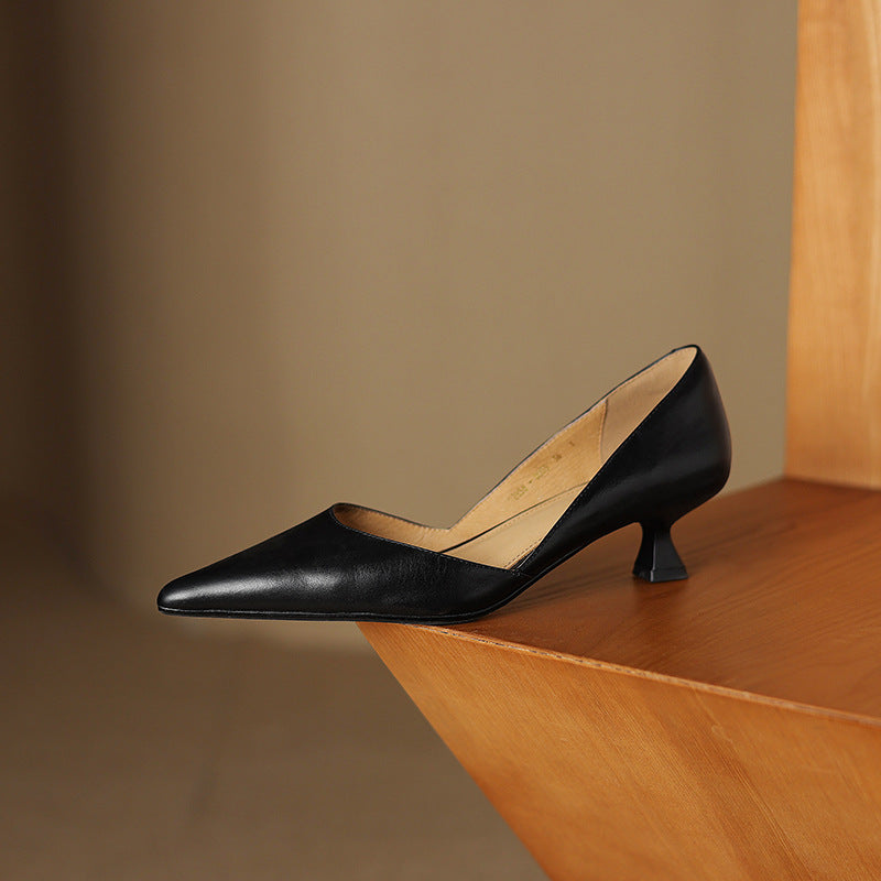 Ceyra | Women's Leather Kitten Heels