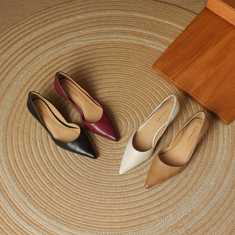 Ceyra | Women's Leather Kitten Heels
