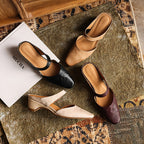 Amelie | Women's Square-Toe Leather Mules