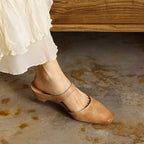 Amelie | Women's Square-Toe Leather Mules