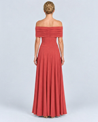 Everly | Off-Shoulder Draped Flowing Maxi Dress