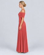 Everly | Off-Shoulder Draped Flowing Maxi Dress