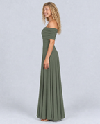 Everly | Off-Shoulder Draped Flowing Maxi Dress
