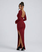 Malena | Ruffle-Trim Cut-Out Bodycon Maxi Dress