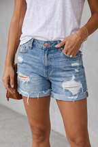 Distressed Cuffed Denim