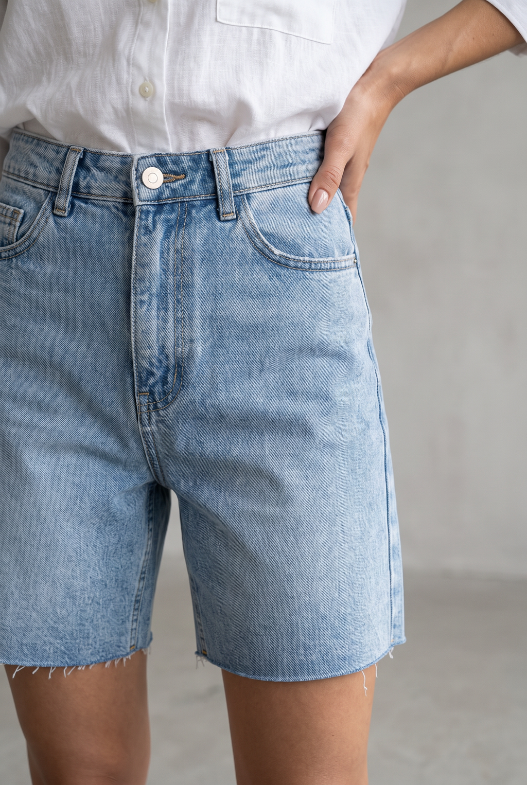 High Waist Fray Hem