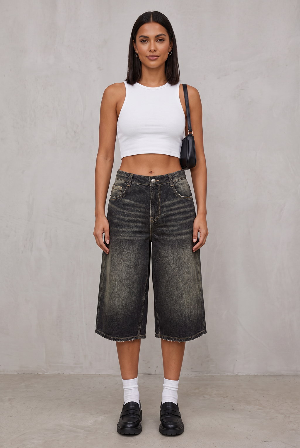 Wide Leg Cropped Denim