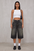 Wide Leg Cropped Denim