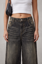 Wide Leg Cropped Denim Culotte