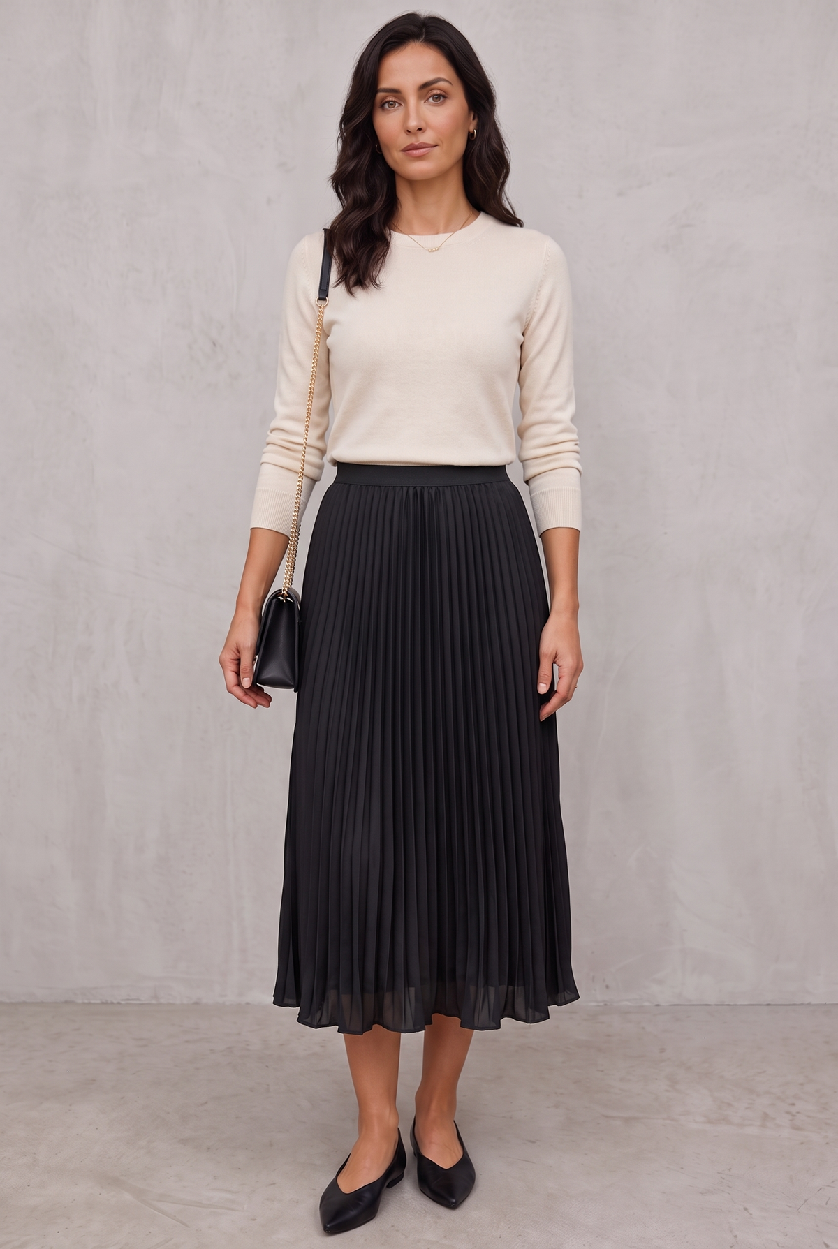 Pleated Skirt for women - Black
