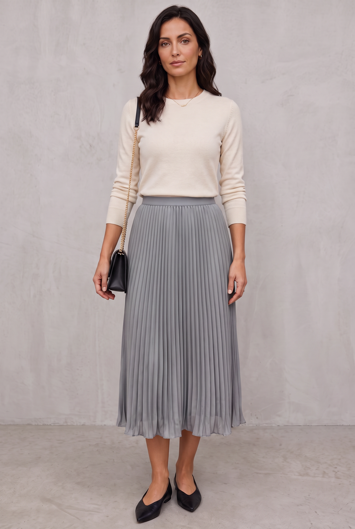 Pleated Skirt for women - Gray