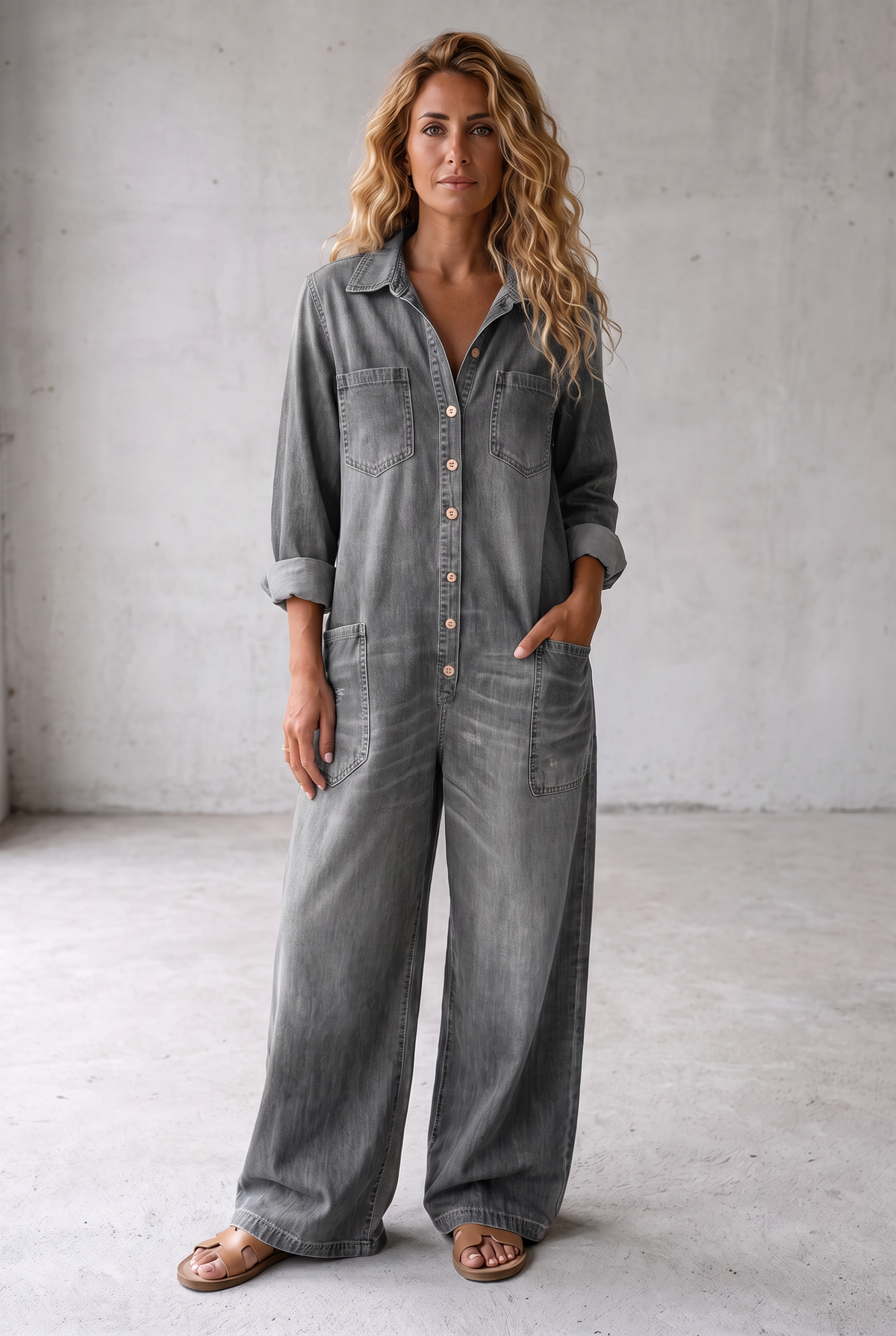 Casual One Piece Outfit - Grey