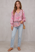 Bohemian Blouse with Flowers