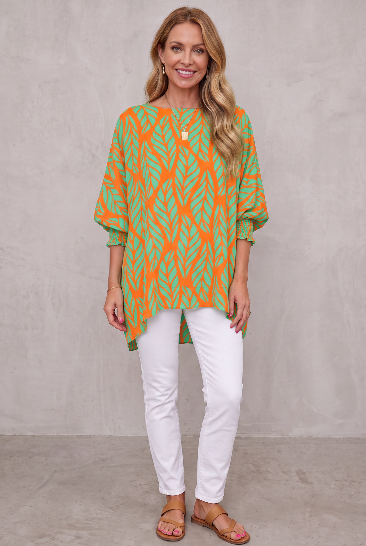 Puff Sleeve Blouse - Green