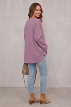 Relaxed Long Sleeve Tunic Top For Women