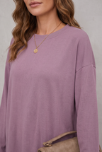Relaxed Long Sleeve Tunic Top For Women