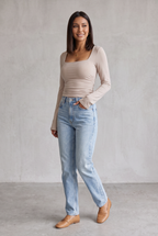 Sculpting Square Neck Top For Women
