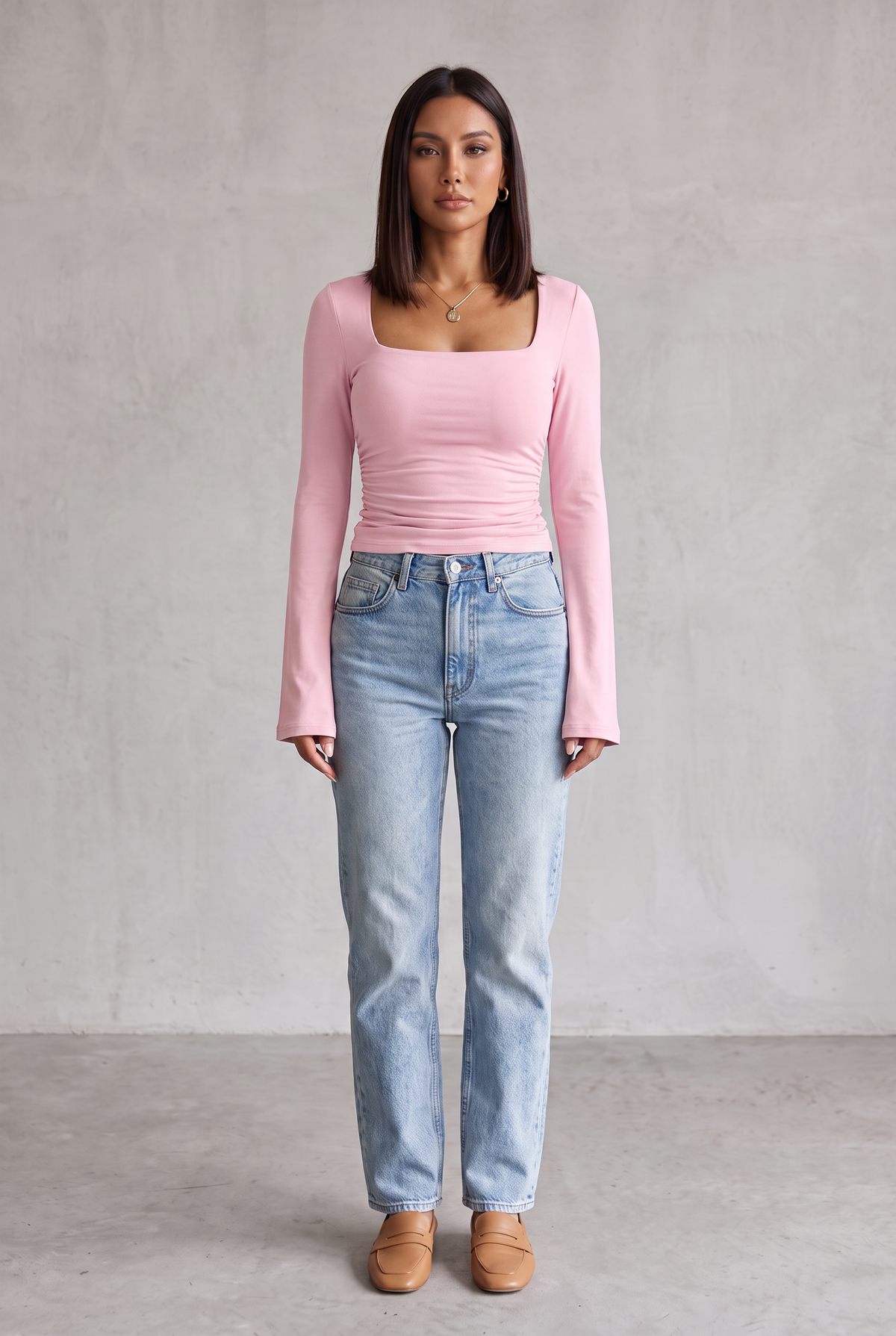 Sculpting Square Neck Top For Women - Pink