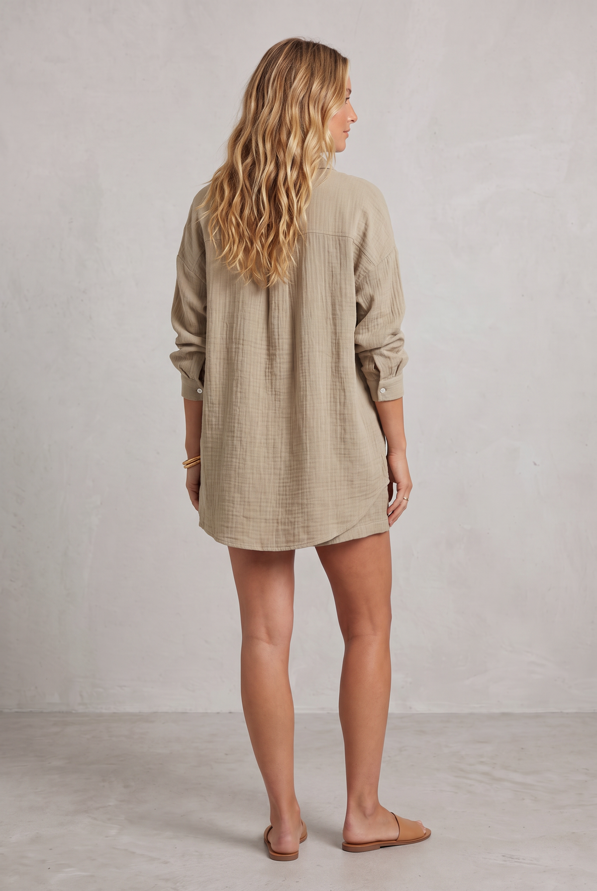 Linen-Look Shirt & Shorts Set For Women