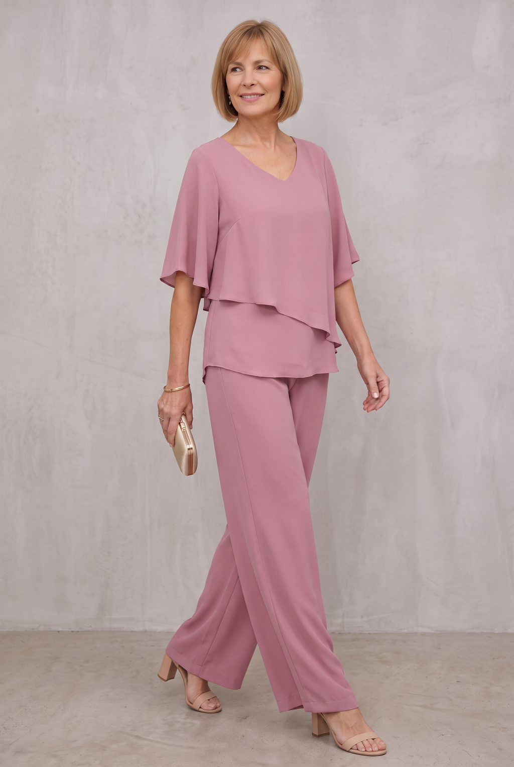 Elegant Two-Piece Chiffon Set For Women
