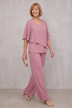 Elegant Two-Piece Chiffon Set For Women