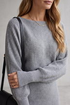 Ribbed Knit Midi Set For Women