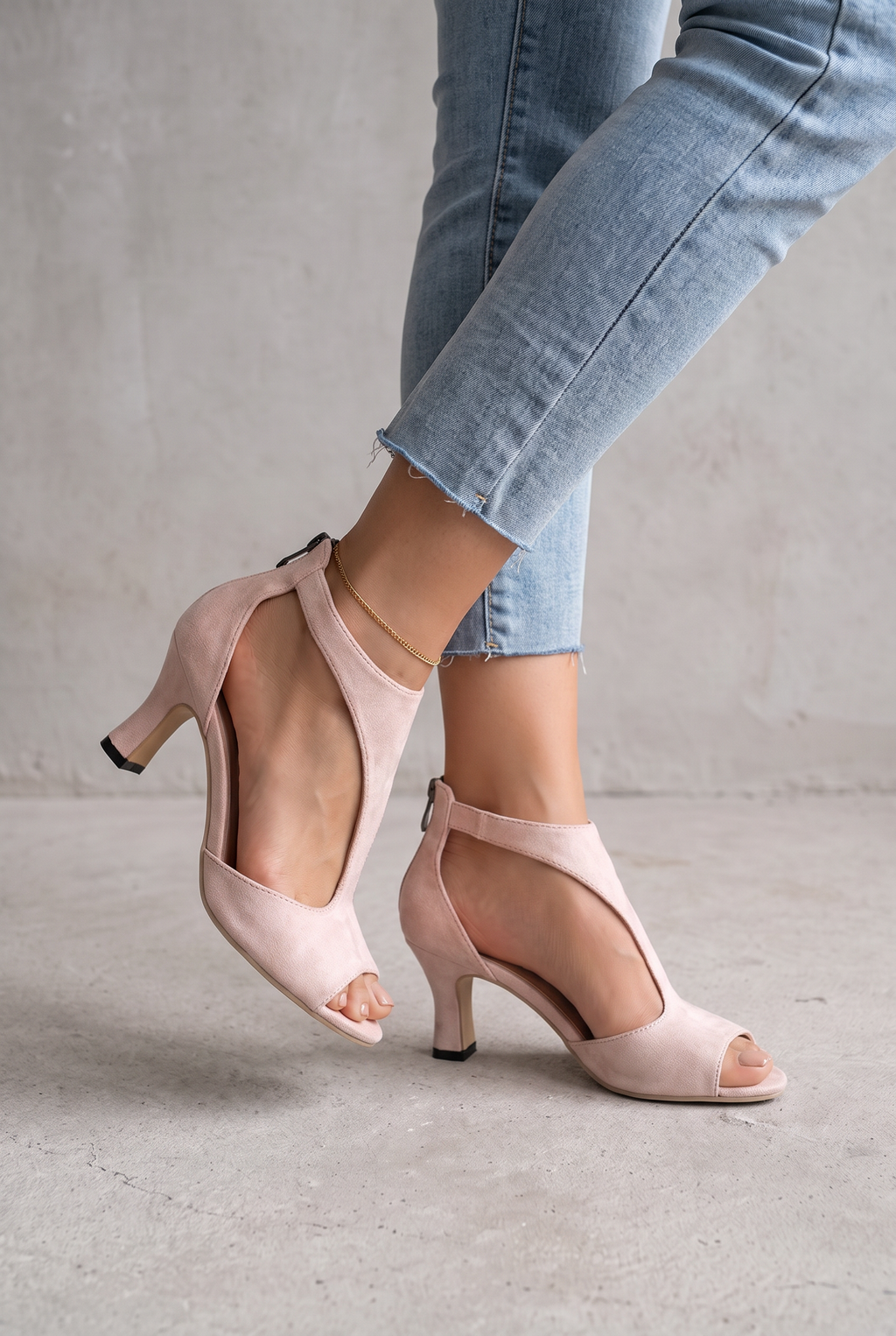 Elegant Open Toe Heels For Women