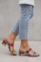 Rhinestone Block Heel Sandals For Women