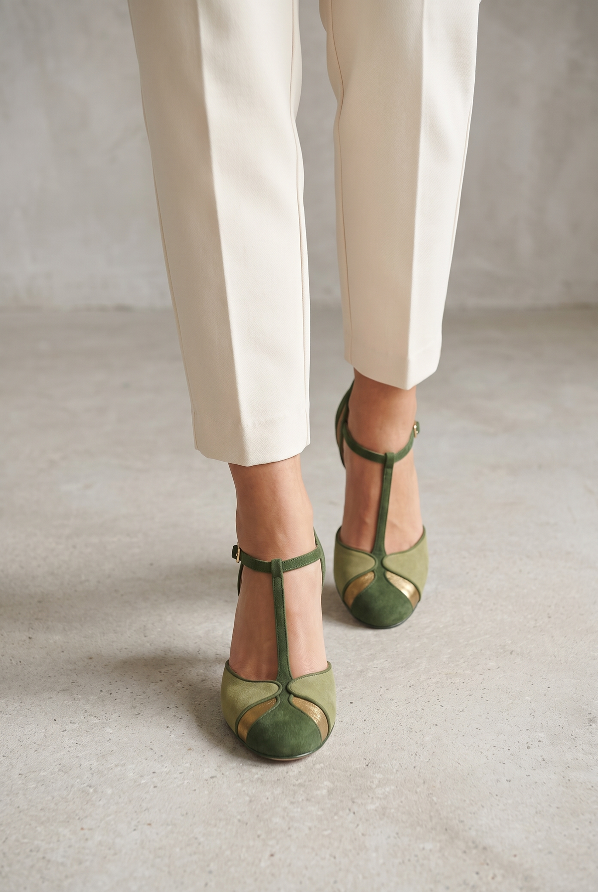 Sophisticated Suede T-Strap Heels