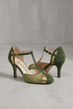 Sophisticated Suede T-Strap Heels