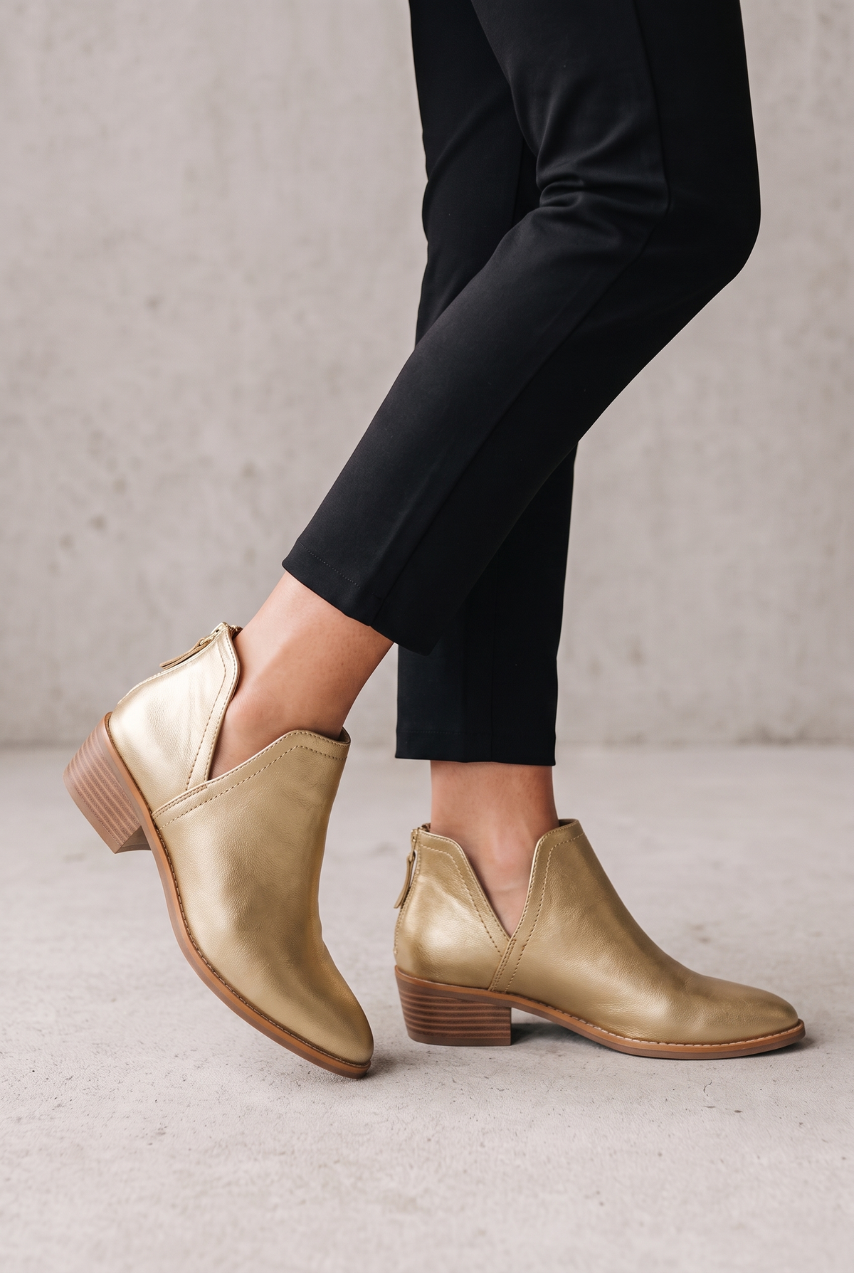 Elegant Everyday Ankle Boots For Women - Gold