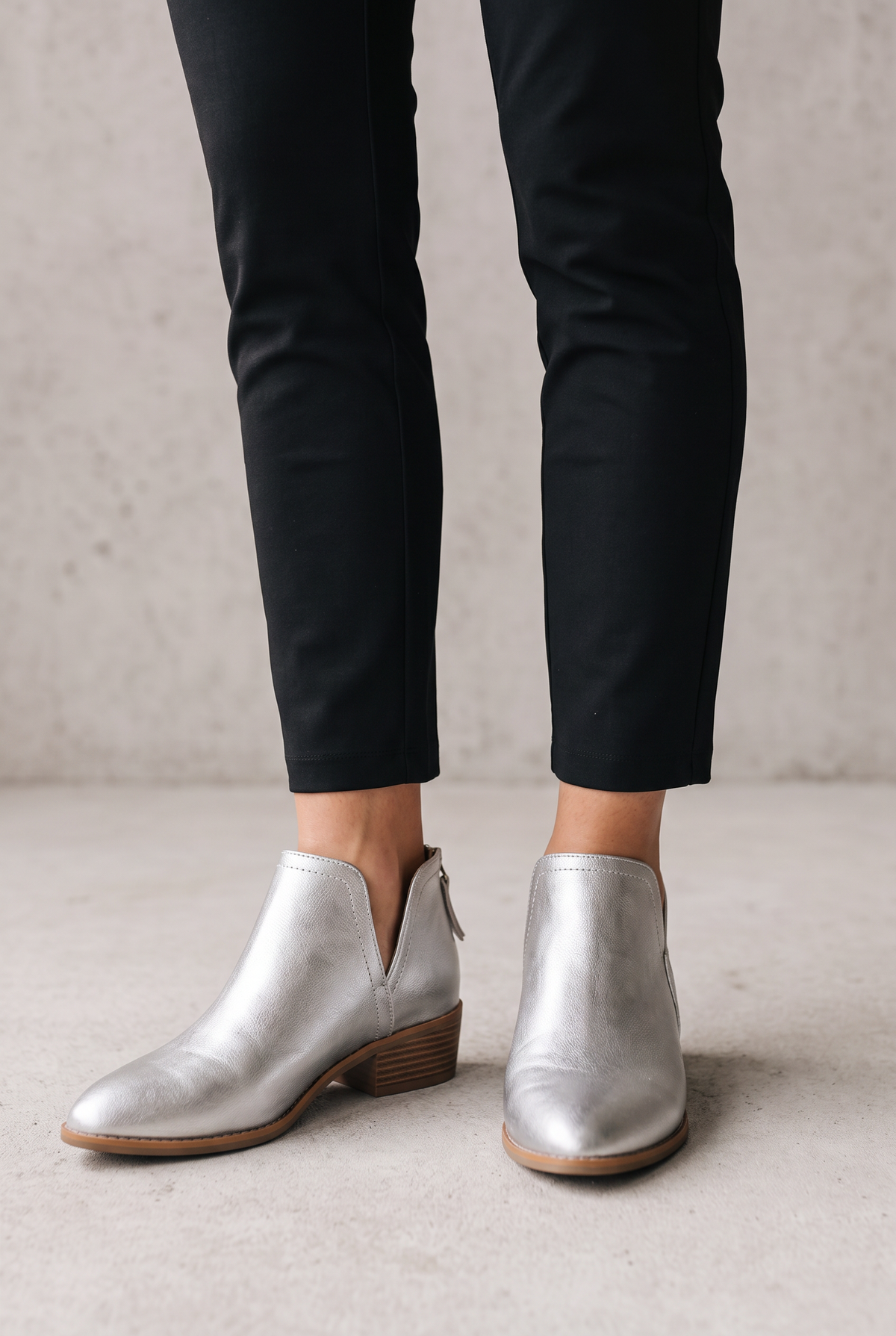 Elegant Everyday Ankle Boots For Women - Silver