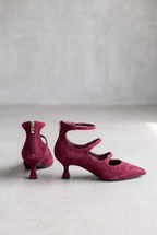 Decollete With Straps And Low Heel