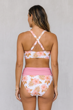 Floral Contrast Cut-Out Bikini