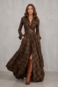 Classic Belted Button-Up Shirt Dress