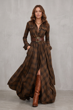 Classic Belted Button-Up Shirt Dress