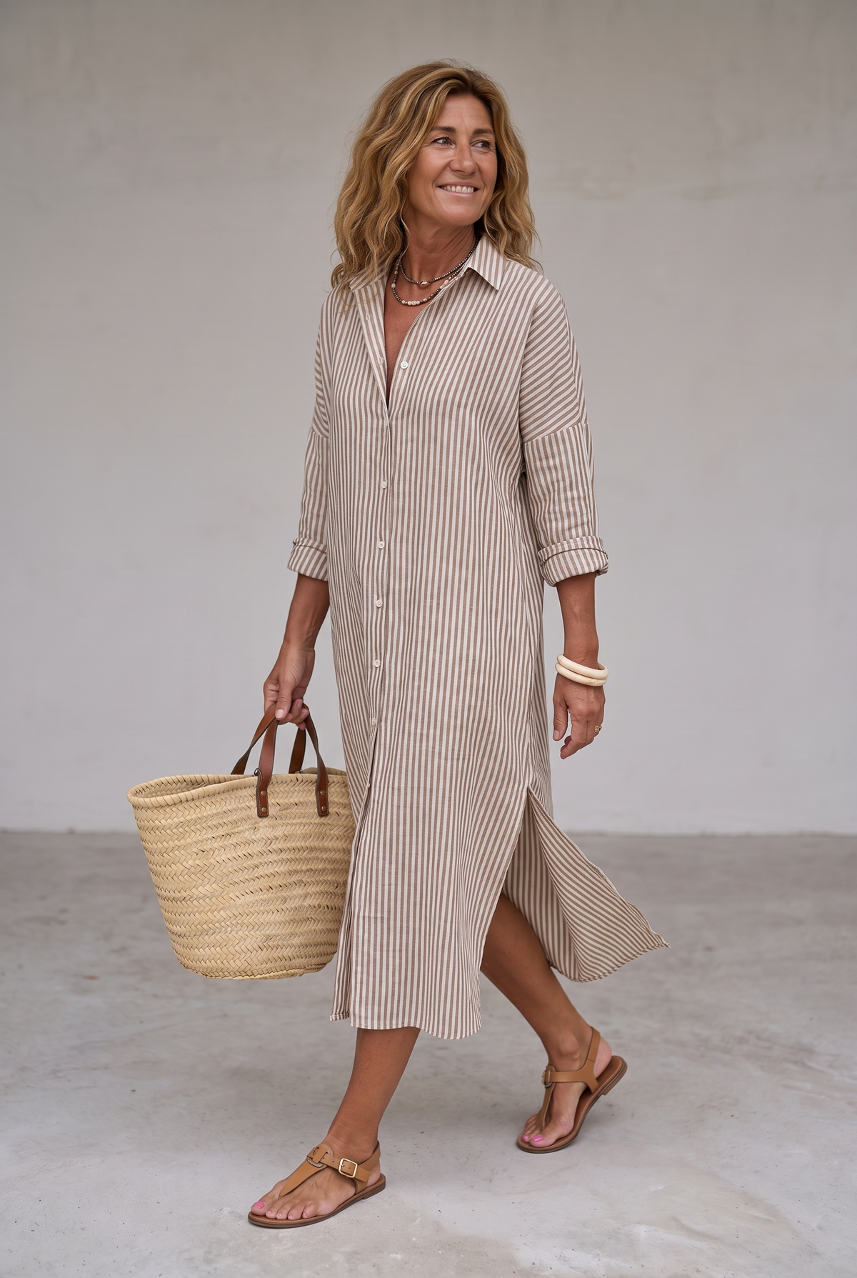 Relaxed Striped Shirt Dress