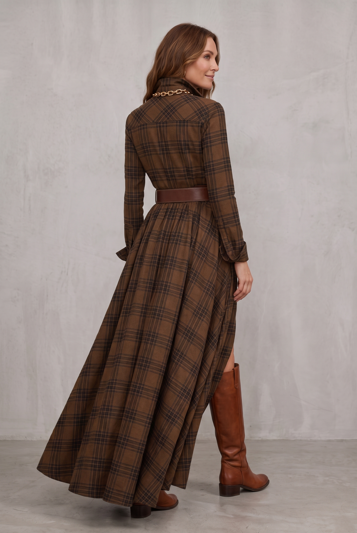 Classic Belted Button-Up Shirt Dress