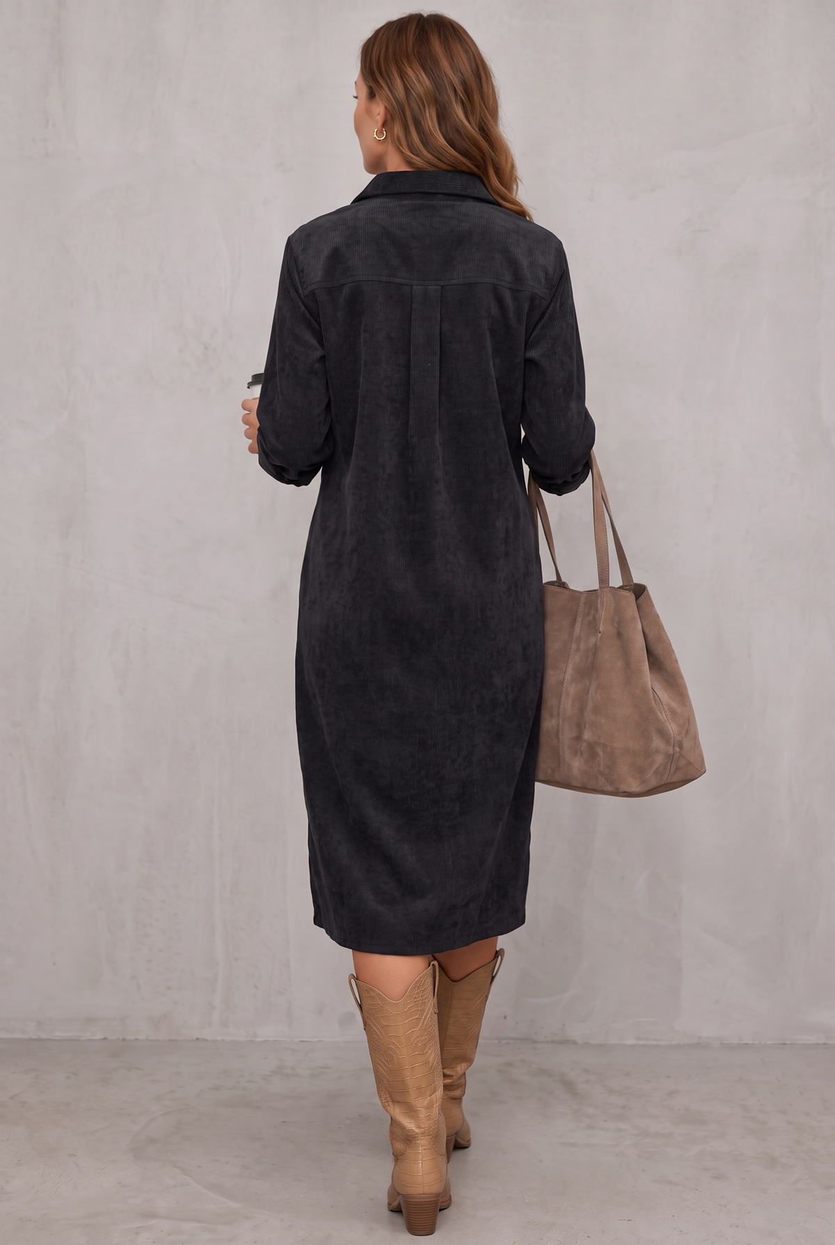 Relaxed Button-Front Shirt Dress