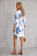 Floral Button-Front Shirt Dress