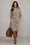 Elegant winter dress with buttons