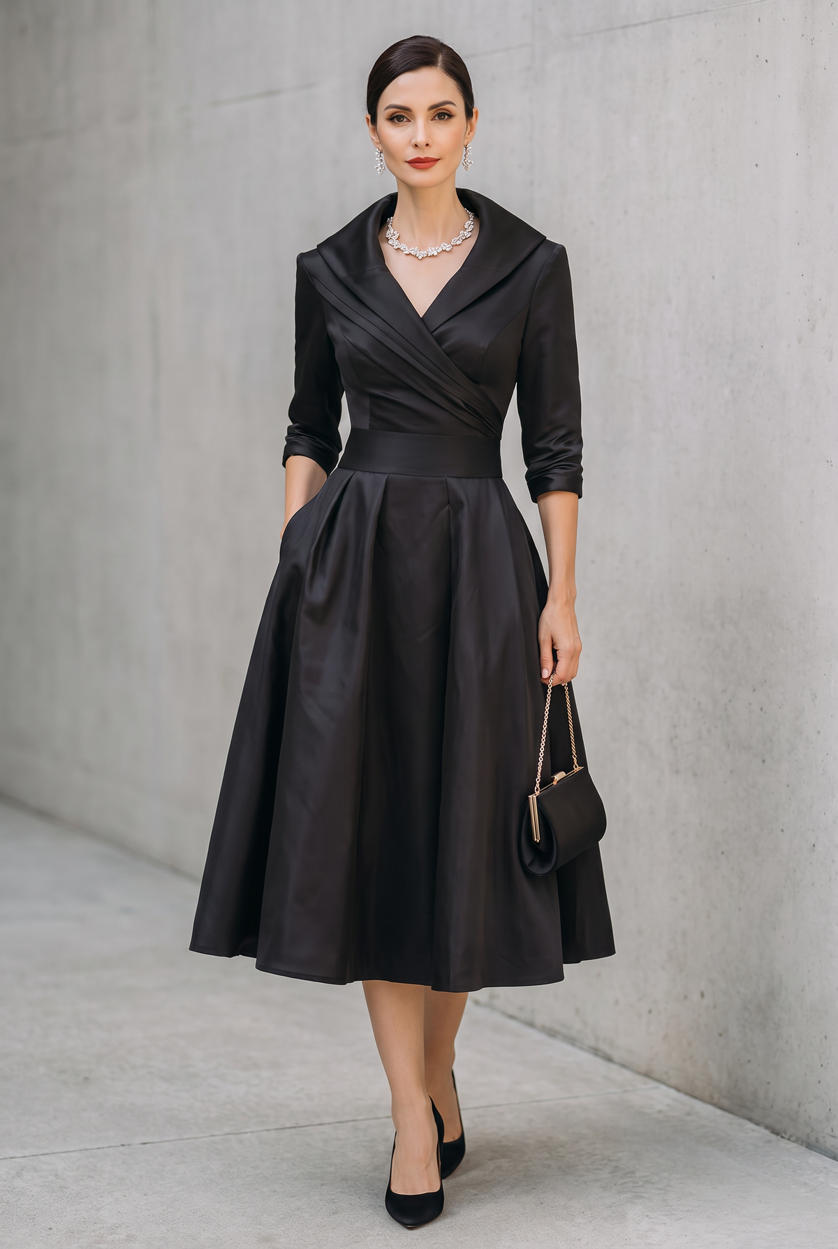 Elegant V-Neck Evening Dress